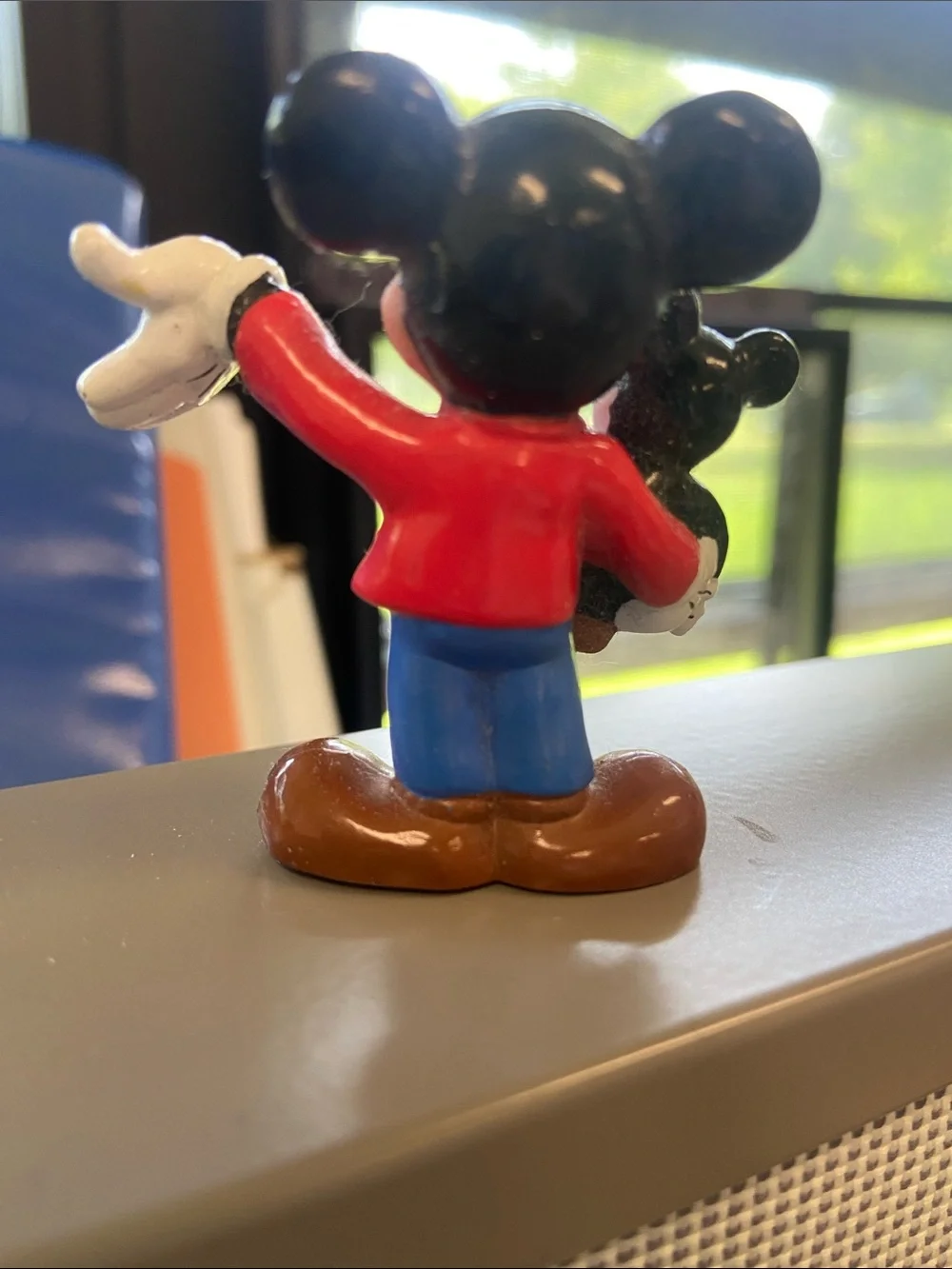 Vintage Disney Red & Blue Mickey Figurine with Baby